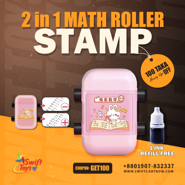 Math Roller Stamp 2 PCS Roller Digital Teaching Stamp (Addition, Subtraction)