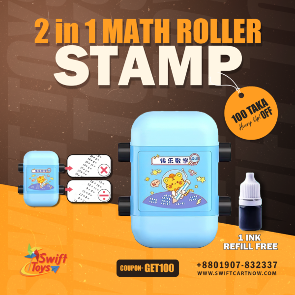 Math Roller Stamp 2 PCS Roller Digital Teaching Stamp (Multiplication and Division)