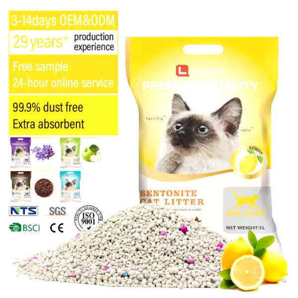 5 Litters Lemon Scent Cat Litter Sand