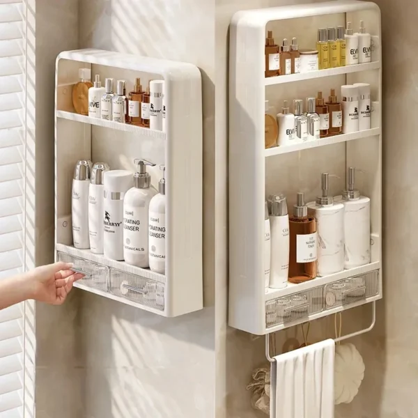 Organizer Shelf Wall Mounted Punch-free Makeup Storage Racks