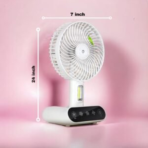 DP 7624 USB Rechargeable Mini Desk Fan Touch Control, Lamp, Portable Handheld with 3 Speeds (2)