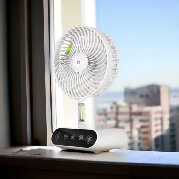 DP 7624 USB Rechargeable Mini Desk Fan Touch Control, Lamp, Portable Handheld with 3 Speeds (3)