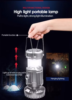 Multifunctional Solar Camping Light with Fan Waterproof Lantern Tent Light for Outdoor (9)